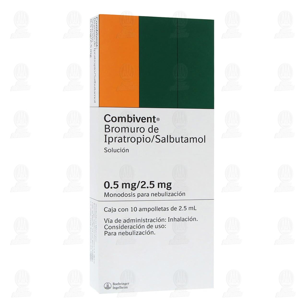 Imagen para Combivent 0.5mg/2.5mg 10 Ampolletas, 2.5 ml.