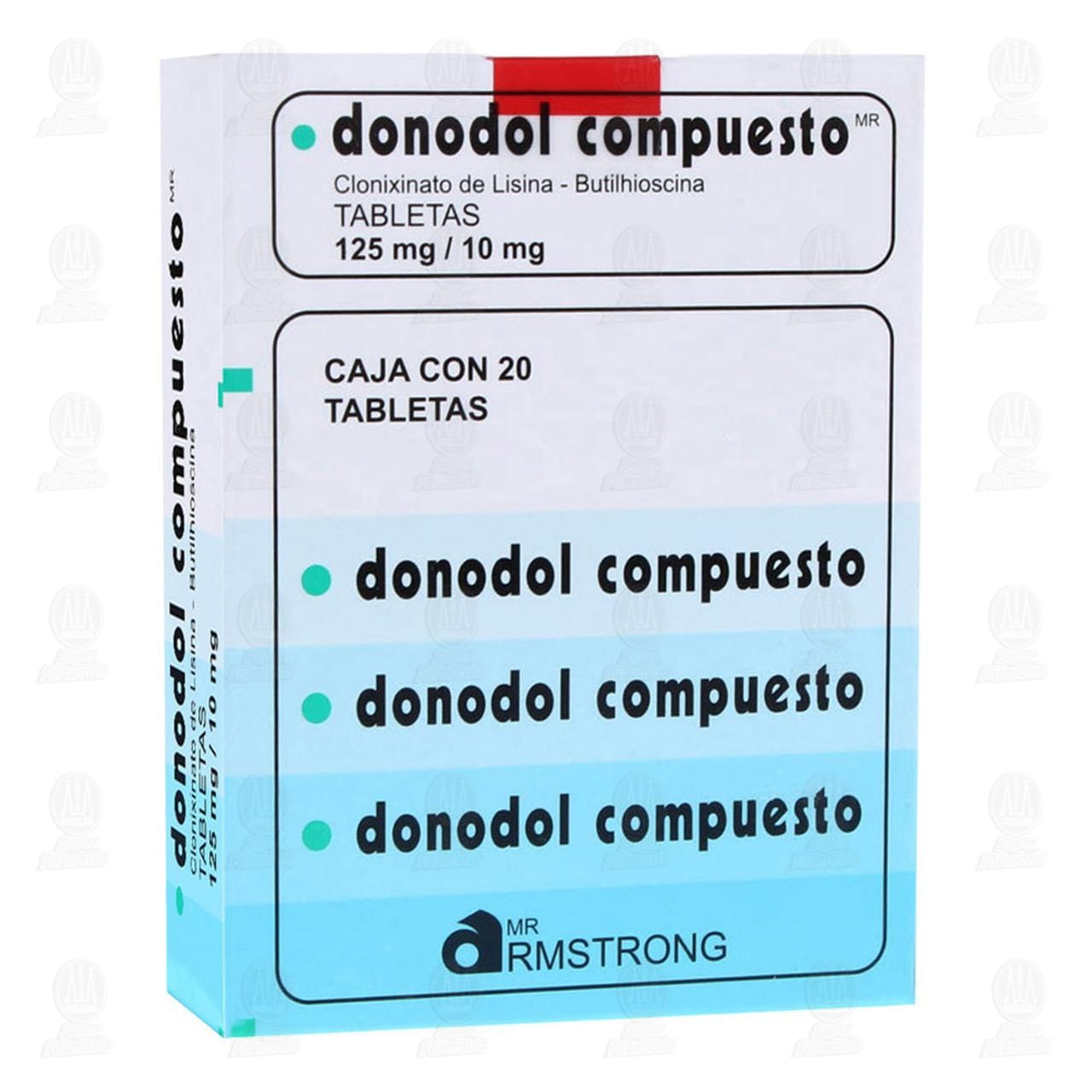 Donodol Compuesto 125mg/10mg, 20 Tabletas. image number 0