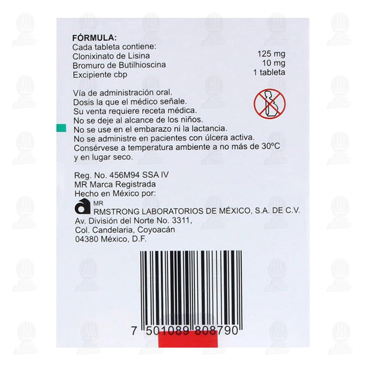 Donodol Compuesto 125mg/10mg, 20 Tabletas. image number 2