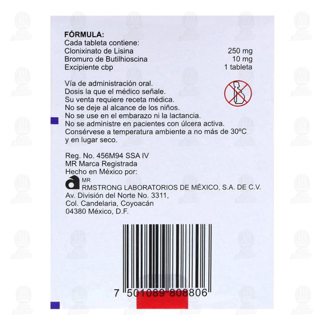 Donodol Compuesto 250mg/10mg, 10 Tabletas. image number 2