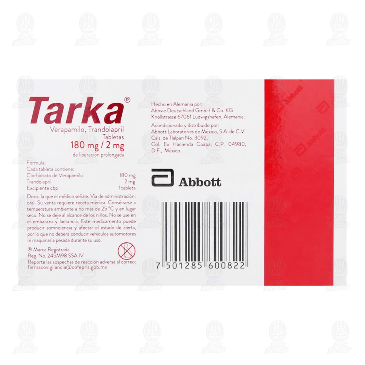 Tarka 180mg/2mg, 15 Tabletas. image number 2