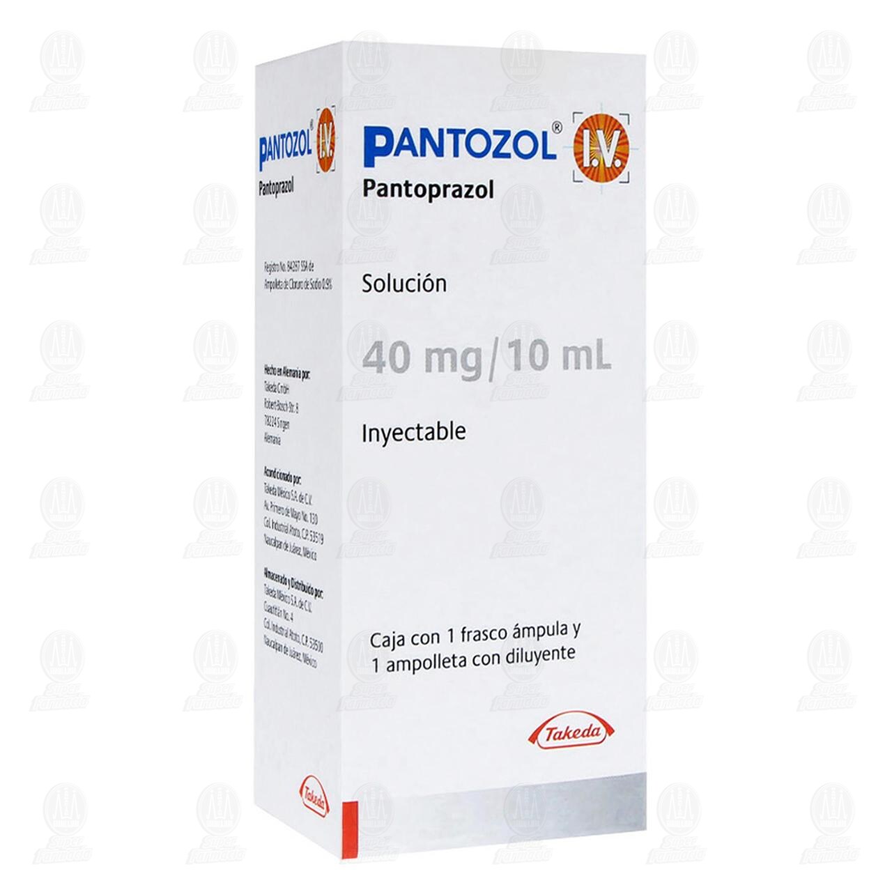 Pantozol I.V. 40mg/10ml Soluci&oacute;n Inyectable, 1 pz. image number 0