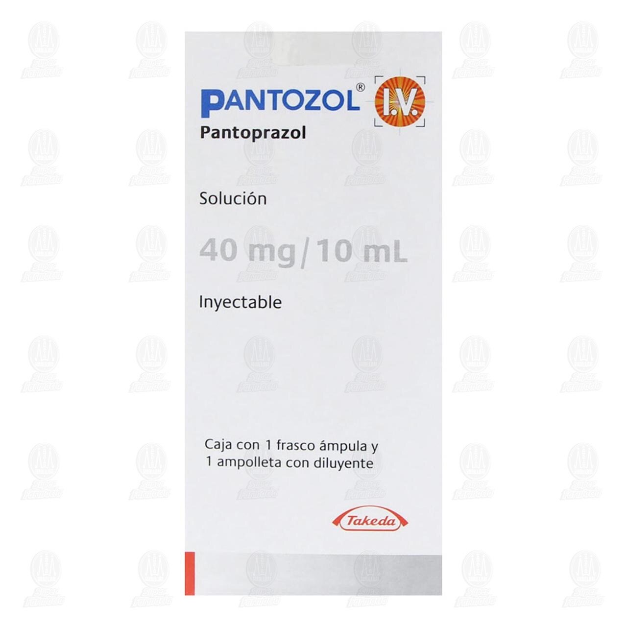 Pantozol I.V. 40mg/10ml Soluci&oacute;n Inyectable, 1 pz. image number 1