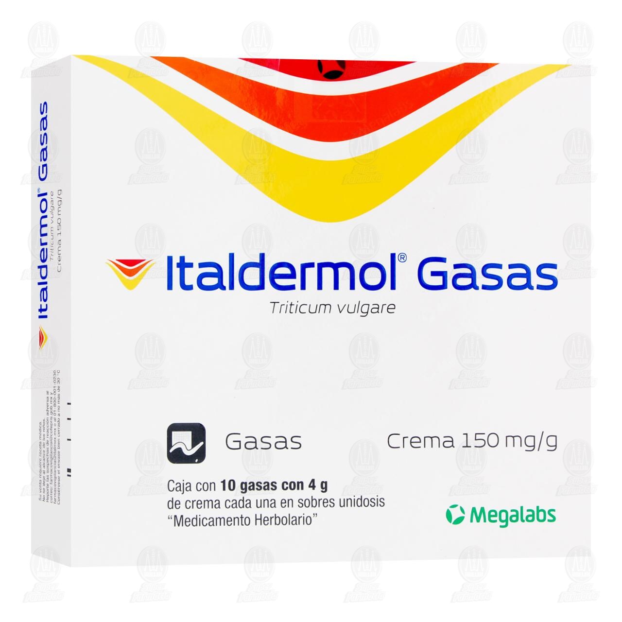 Italdermol Gasas 150mg/gr Crema, 10 Gasas con 4 gr de crema. image number 0