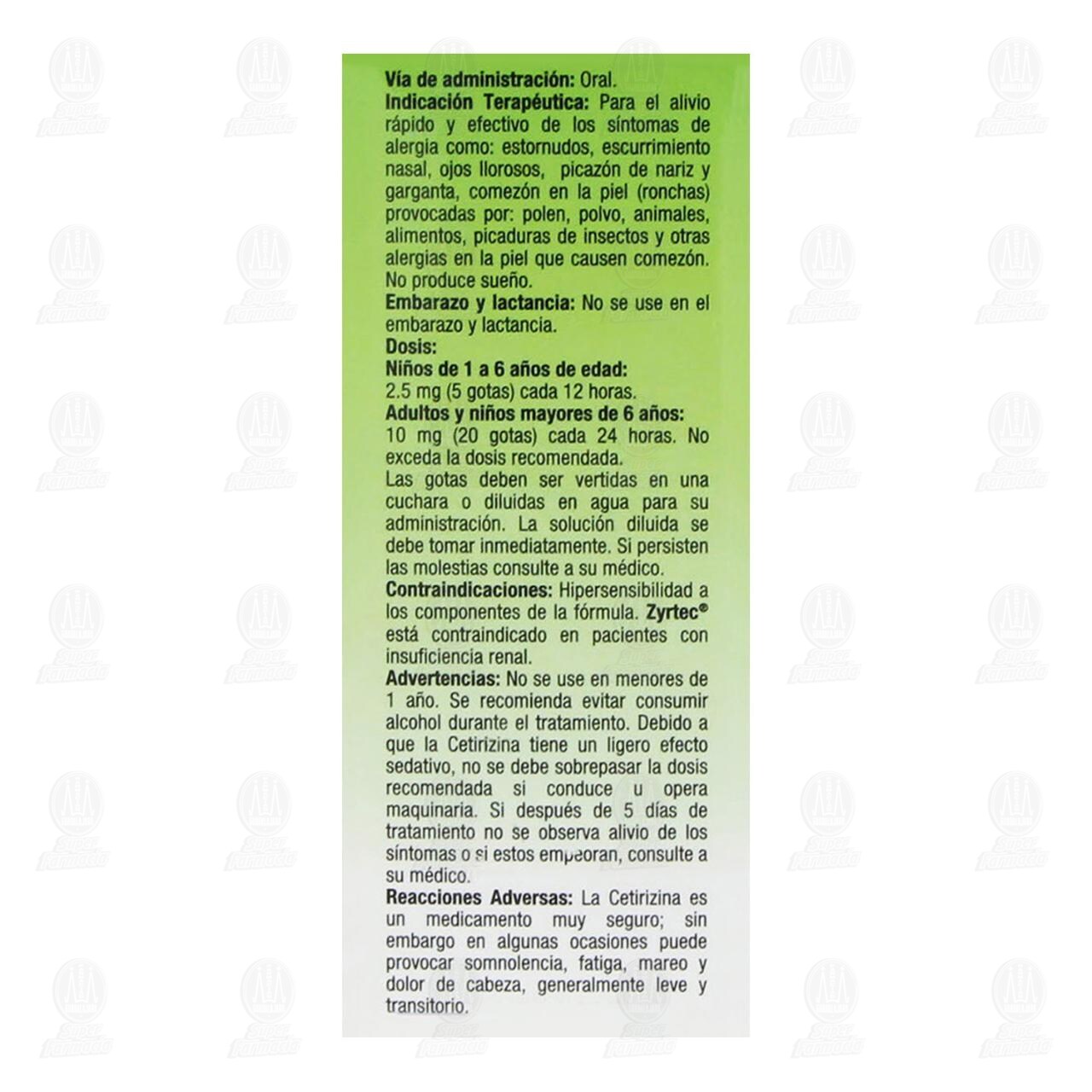 Zyrtec Soluci&oacute;n Pedi&aacute;trica 10mg/1ml, 10 ml. image number 3