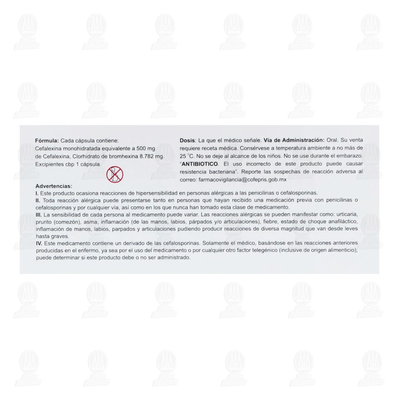 Mucocef 500mg/8.782mg, 12 C&aacute;psulas. image number 2