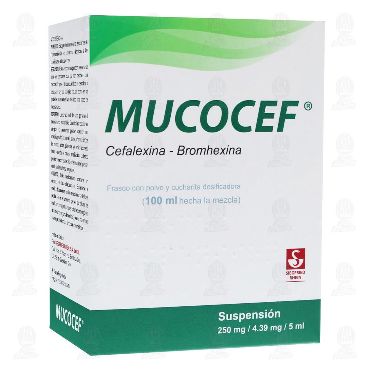 Mucocef 250mg/4.39mg/5ml, 100 ml Suspensi&oacute;n. image number 0
