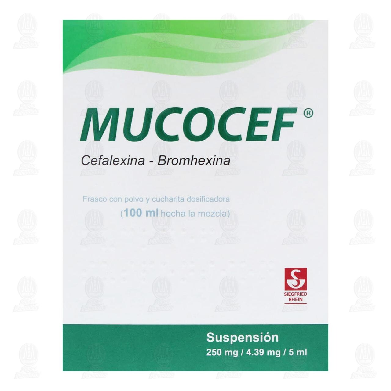 Mucocef 250mg/4.39mg/5ml, 100 ml Suspensi&oacute;n. image number 1