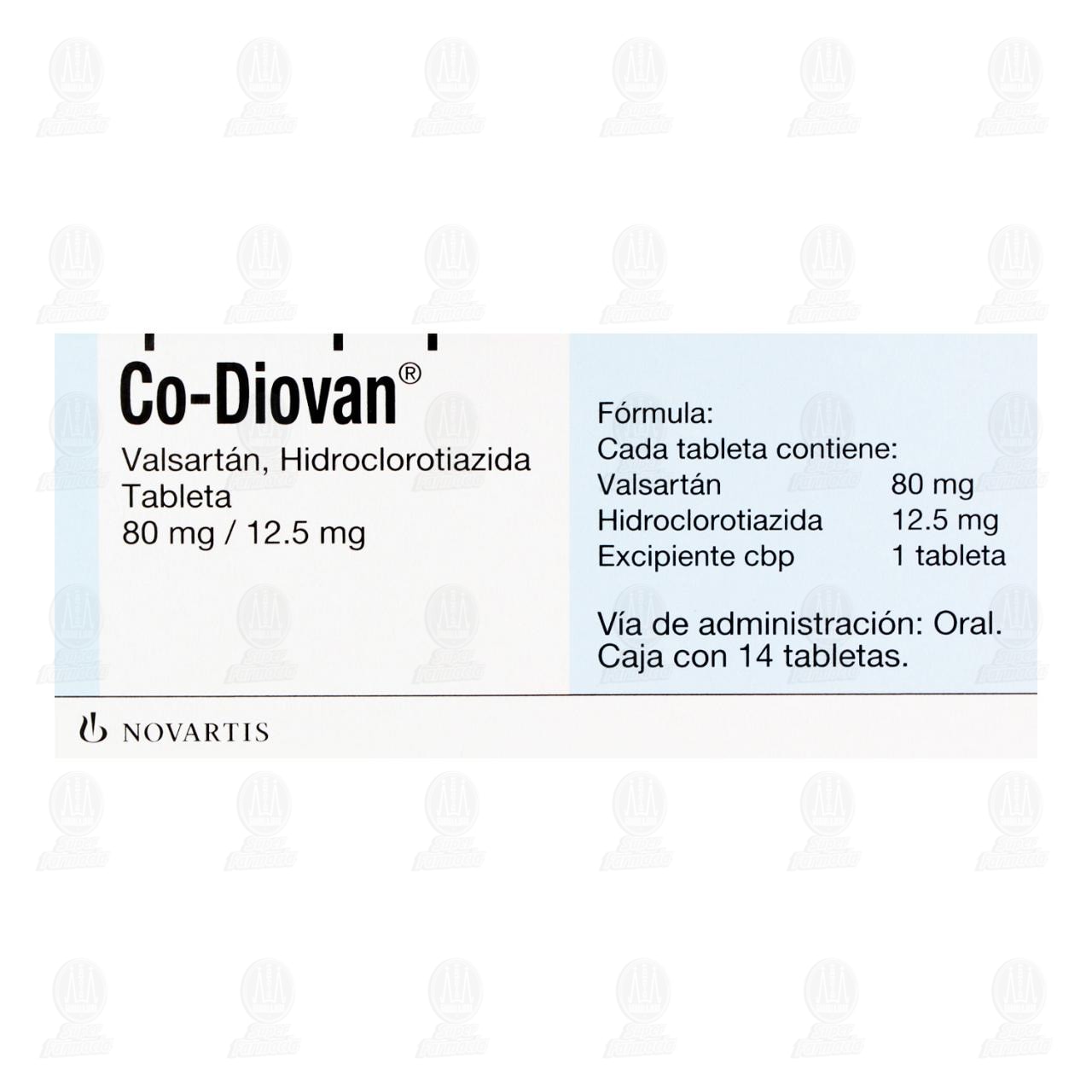 Co-Diovan 80mg/12.5mg, 14 Tabletas. image number 1