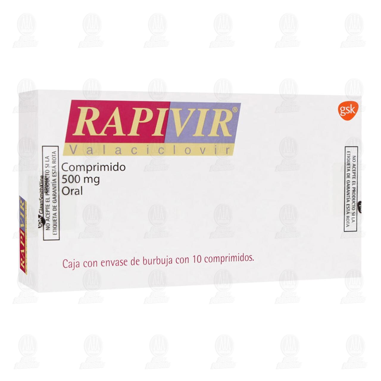 Rapivir 500 mg, 10 Comprimidos.