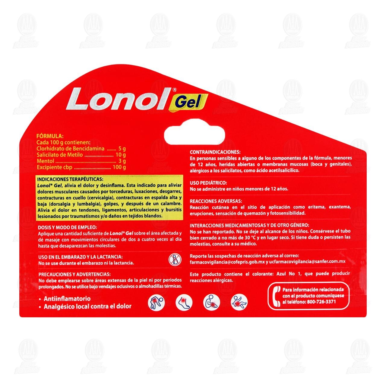 Lonol Gel 5gr/3gr/10gr, 30 gr. image number 2