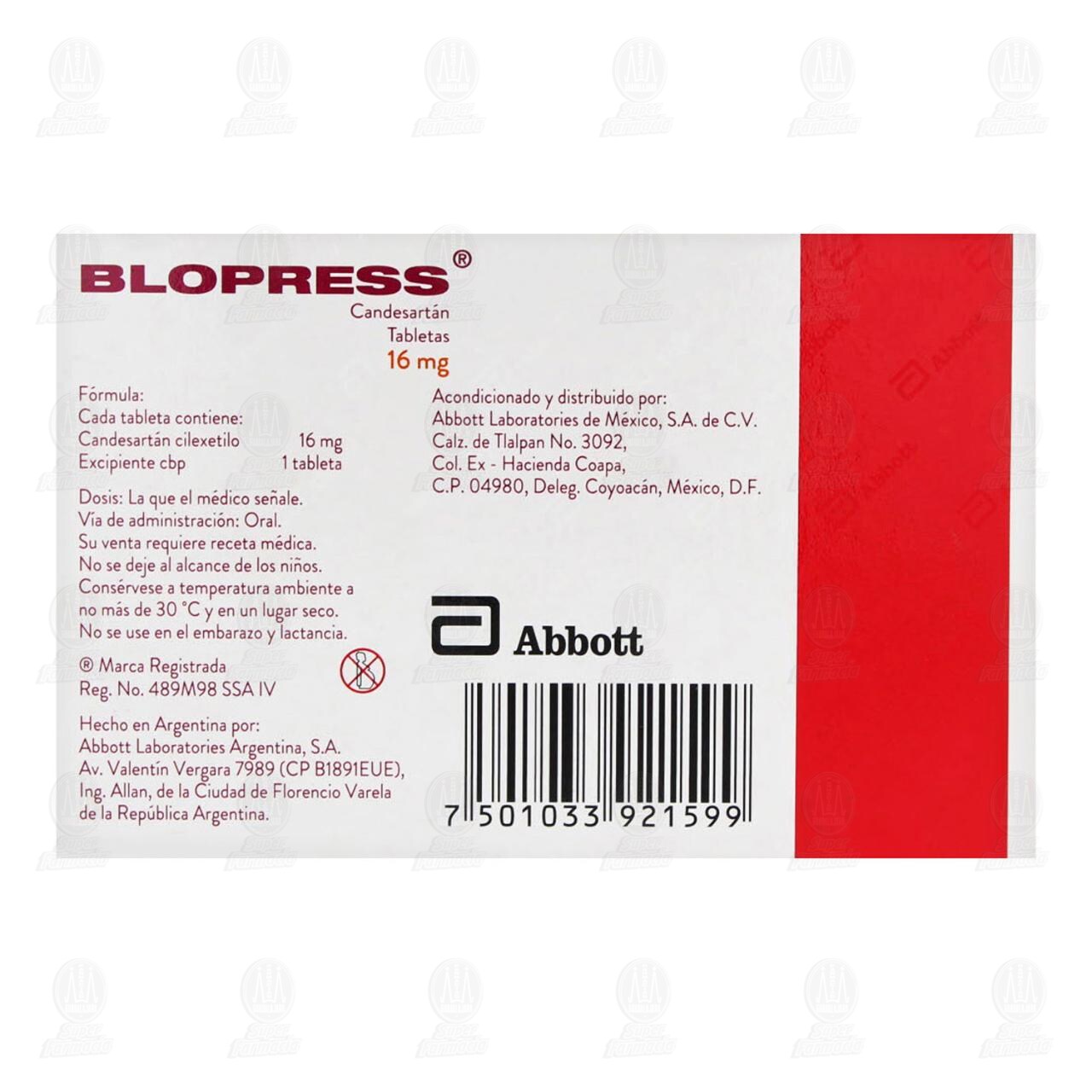 Blopress 16 mg, 14 Tabletas. image number 2