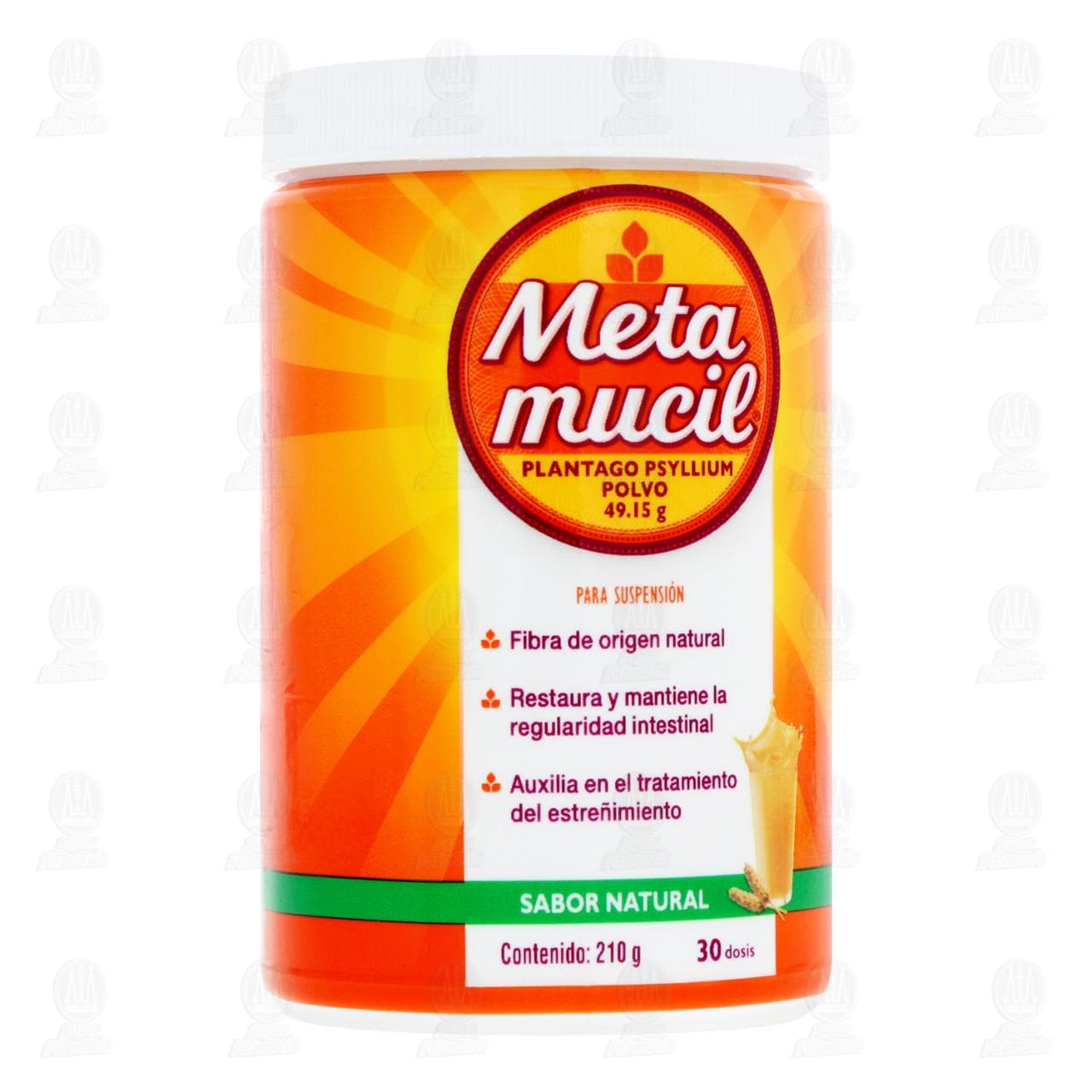 Metamucil Fibra Natural Sabor Natural 210 gr, 30 Dosis. image number 0