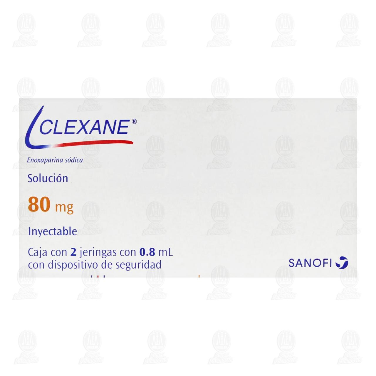 Clexane 80 mg Soluci&oacute;n Inyectable, 2 Jeringas con 0.8 ml c/u. image number 1