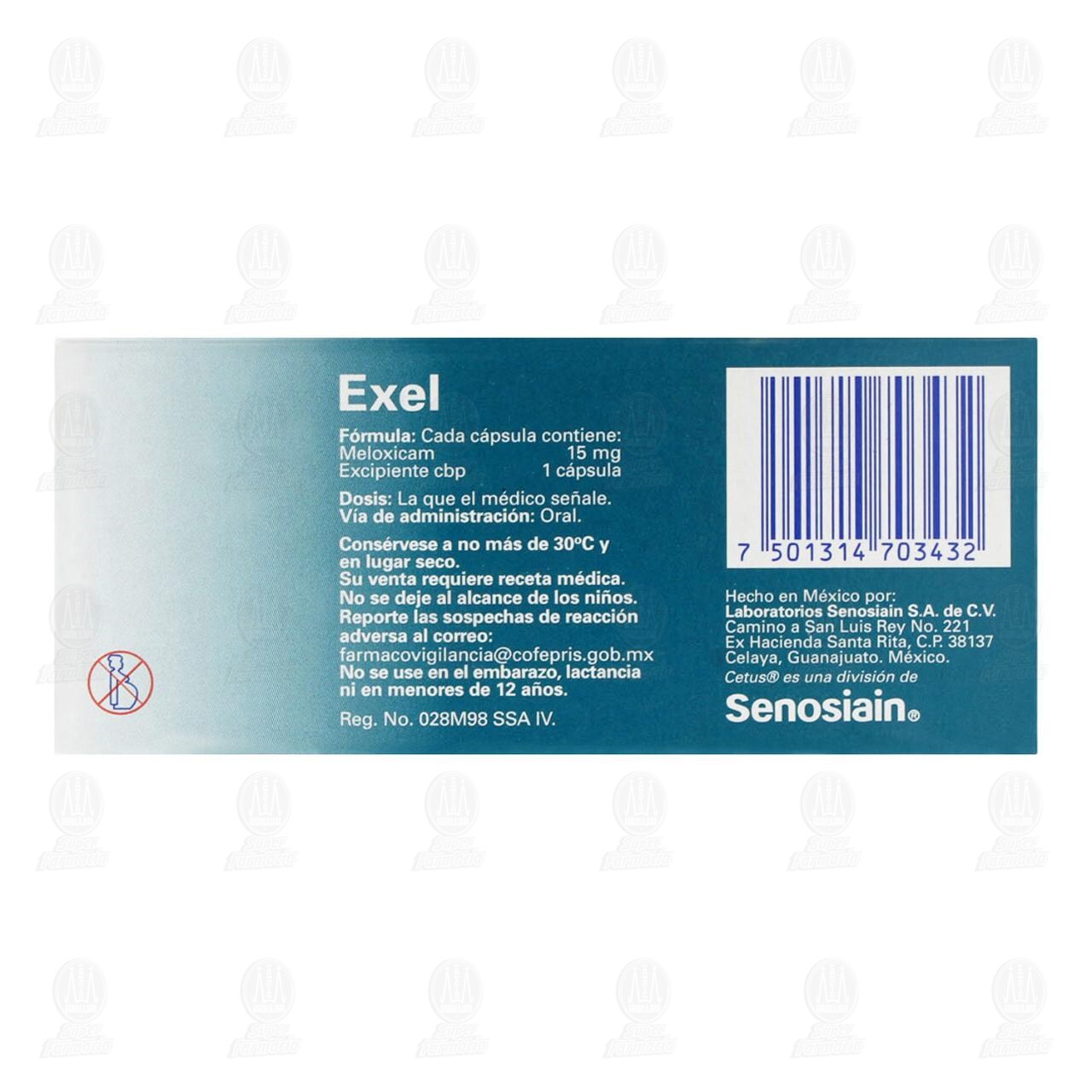 Exel 15 mg, 10 Cápsulas. image number 2
