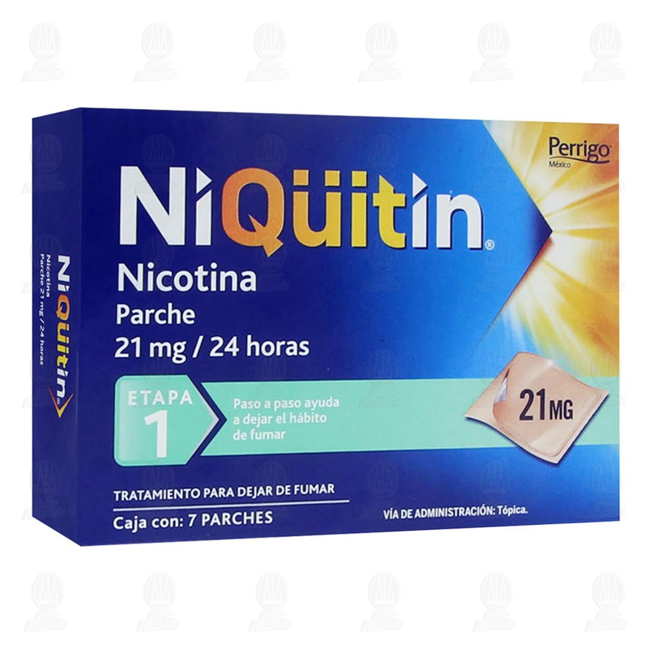 Niqüitin Etapa 1 21mg/24 Horas, 7 Parches.