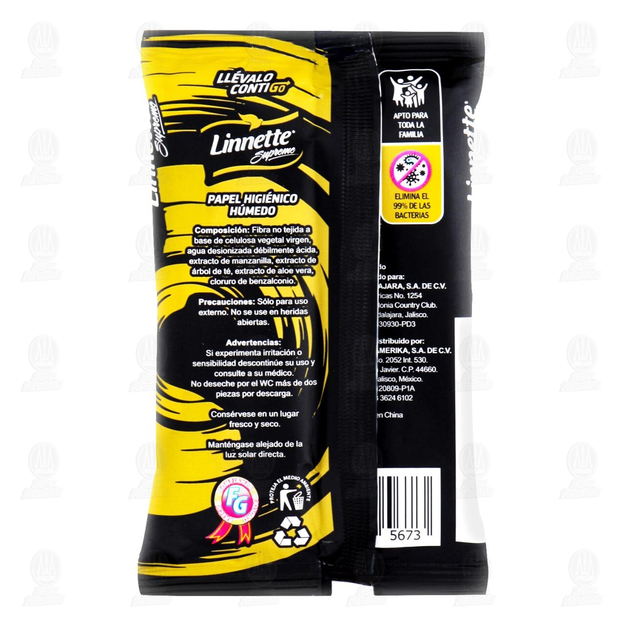 Papel Higi&eacute;nico H&uacute;medo Linnette Supreme, 10 pzas. image number 1