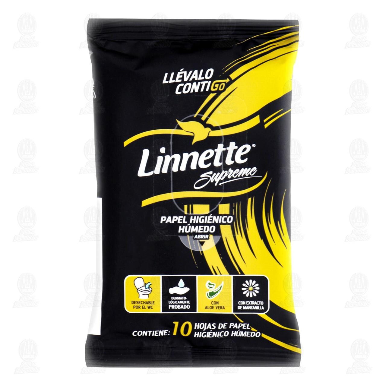 Papel Higi&eacute;nico H&uacute;medo Linnette Supreme, 10 pzas. image number 0