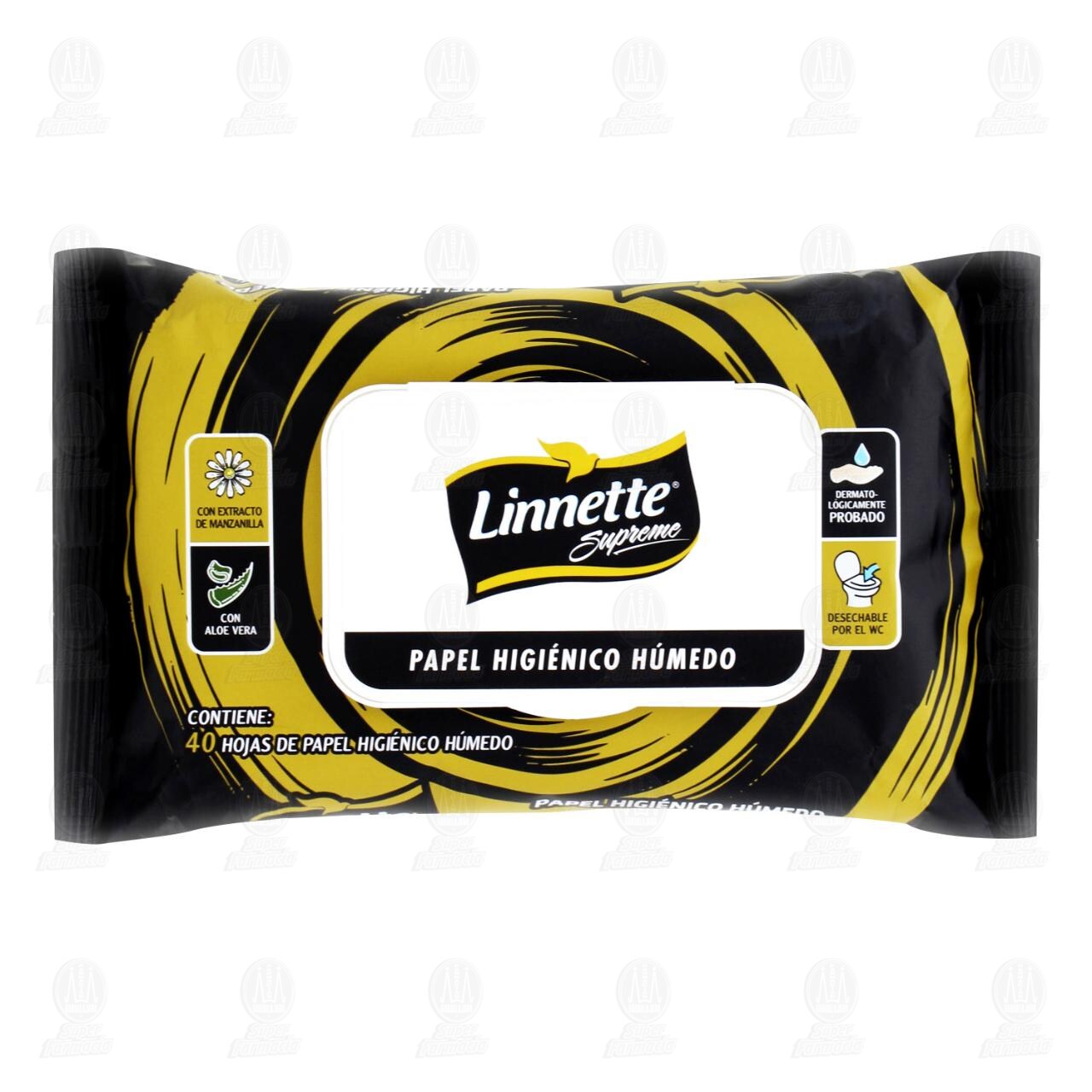 Papel Higiénico Húmedo Linnette Supreme, 40 pzas. image number 0