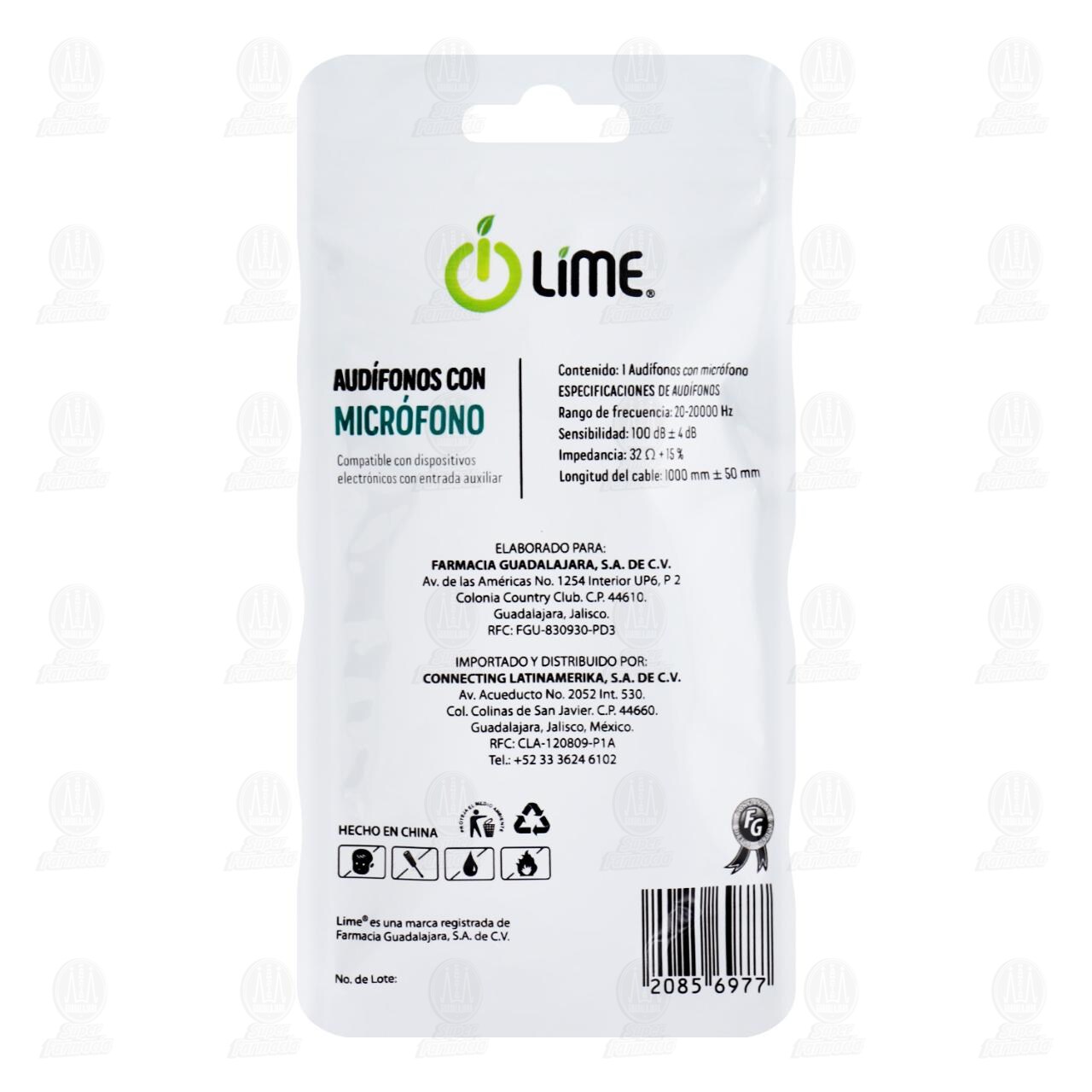 Aud&iacute;fonos Lime con Micr&oacute;fono, 1 pz. image number 1