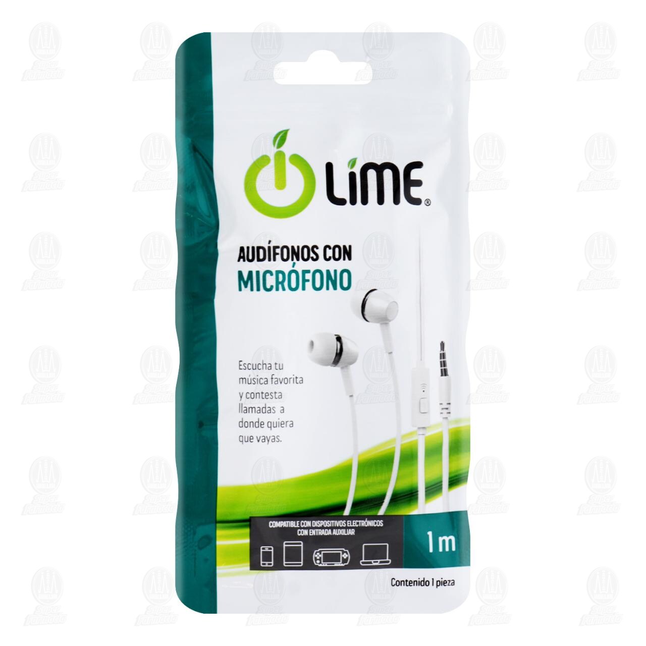Aud&iacute;fonos Lime con Micr&oacute;fono, 1 pz.
