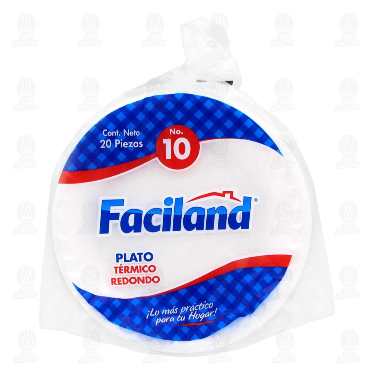 Platos Desechables Faciland Térmico y Redondo No. 10, 20 pzas.