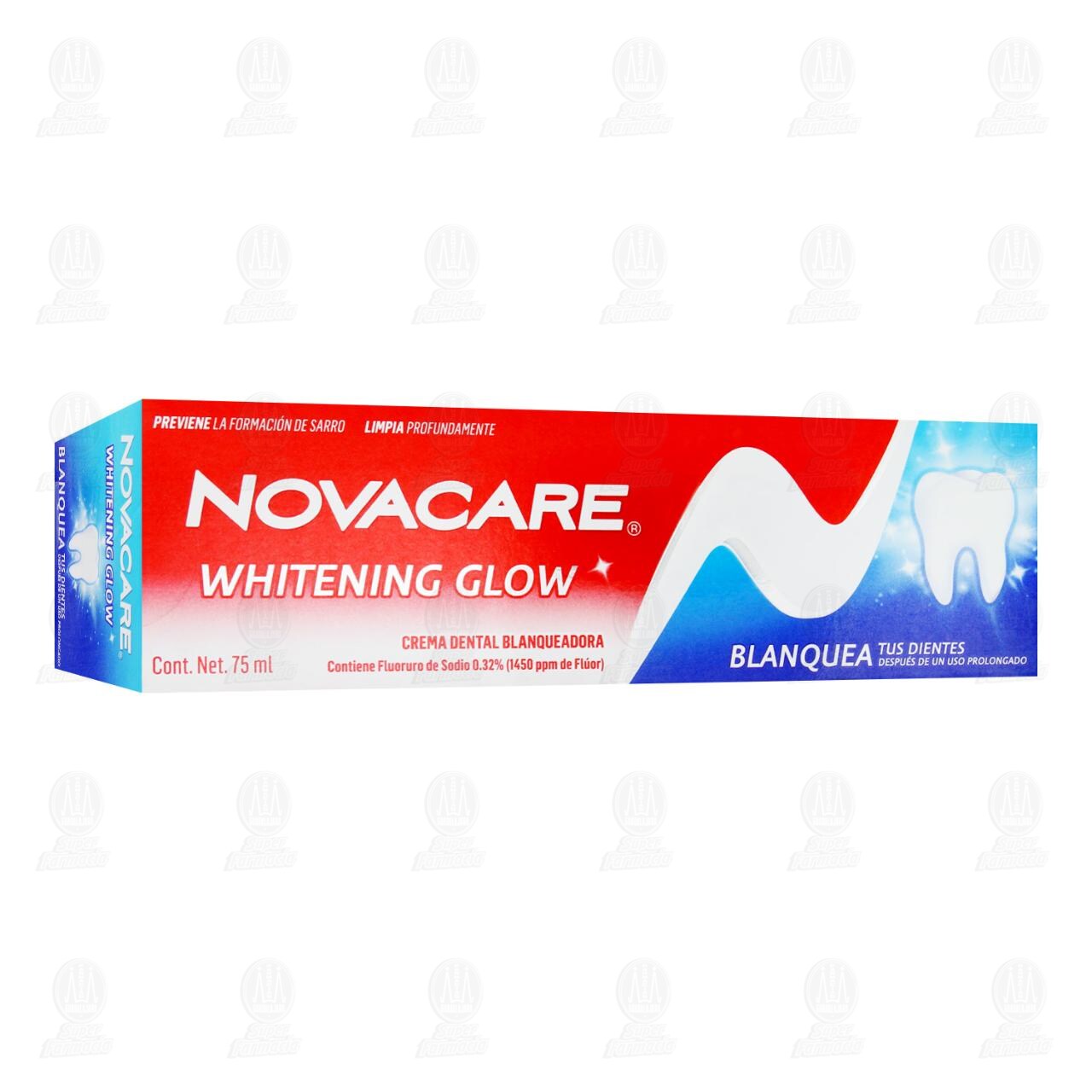 Crema Dental Novacare Whitening Glow Blanqueadora, 75 ml. image number 0