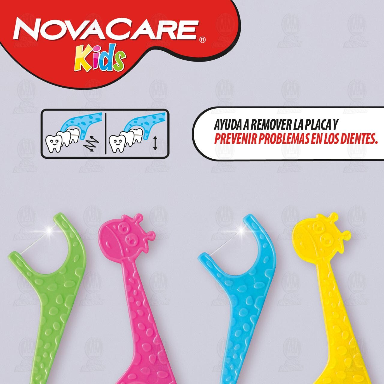 Hilo Dental Novacare Kids Flossers con Mango, 25 pzas. image number 2