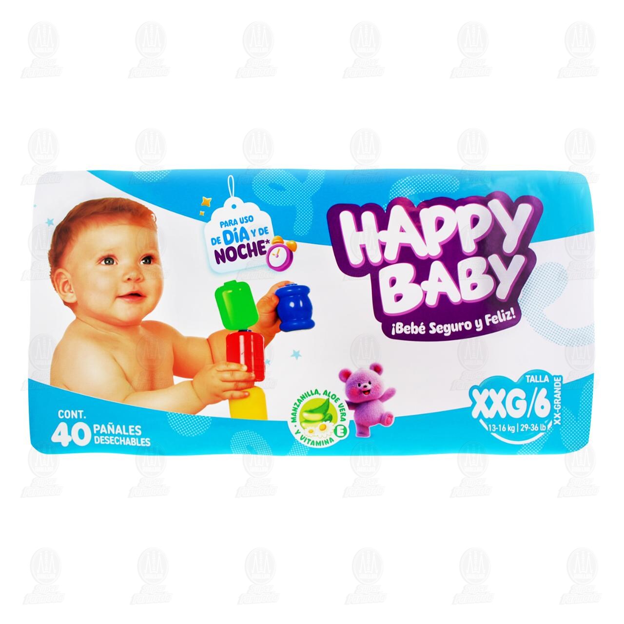 Pa&ntilde;ales para Beb&eacute; Happy Baby con Manzanilla, Aloe Vera y Vitamina E Talla XXG, 40 pzas. image number 1