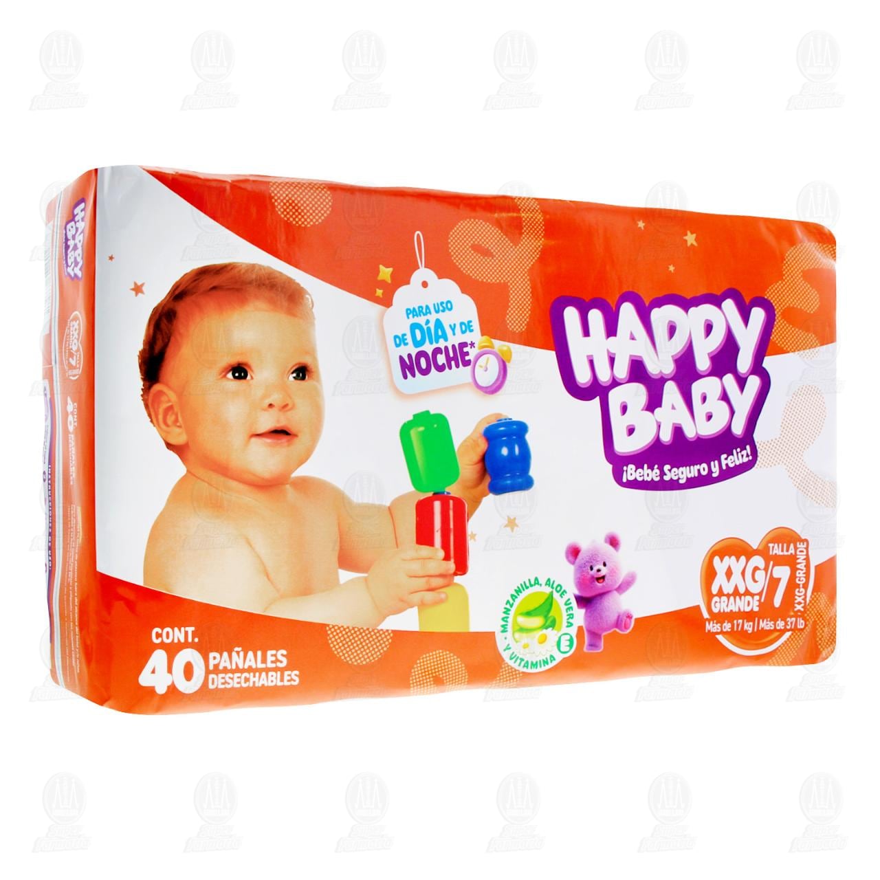 Pa&ntilde;ales para Beb&eacute; Happy Baby con Manzanilla, Aloe Vera y Vitamina E Talla XXG Grande, 40 pzas.