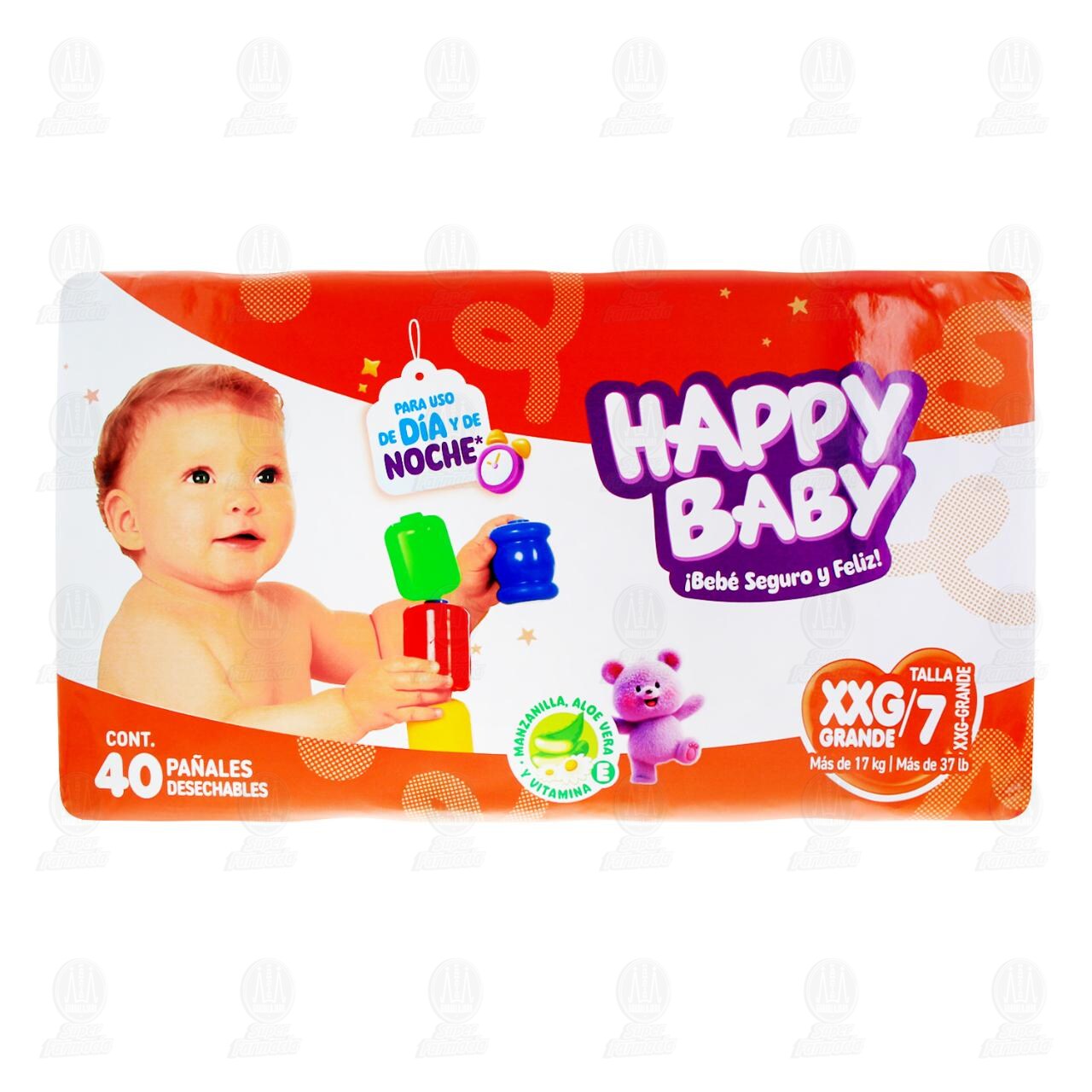 Pa&ntilde;ales para Beb&eacute; Happy Baby con Manzanilla, Aloe Vera y Vitamina E Talla XXG Grande, 40 pzas. image number 1