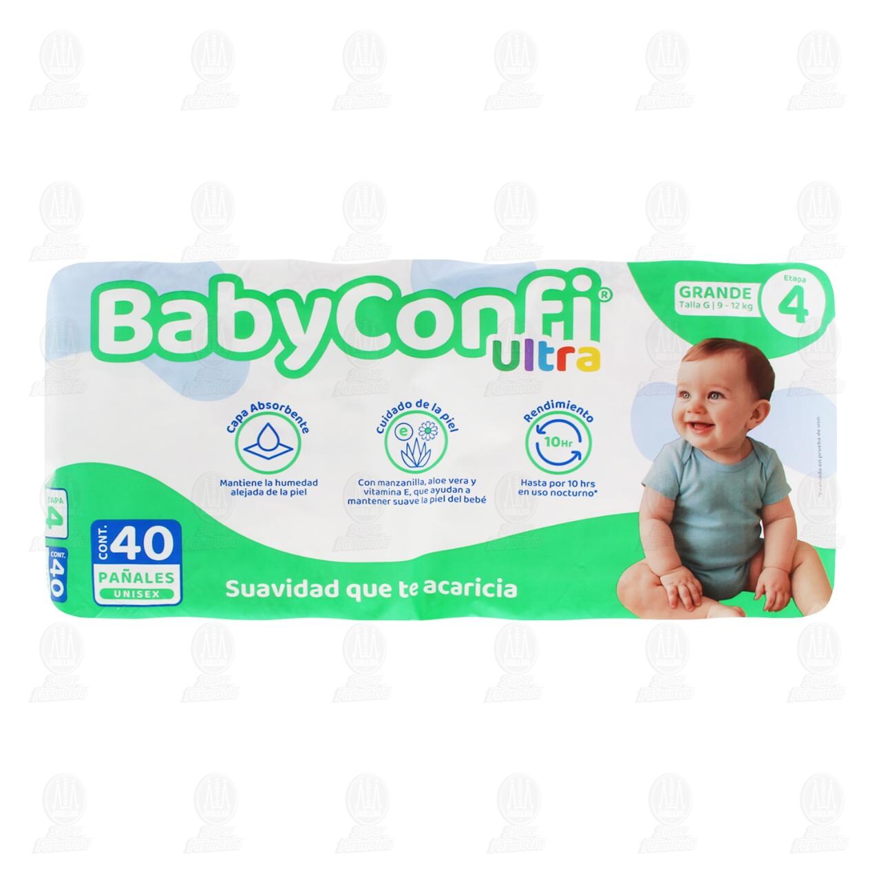 Pa&ntilde;ales para Beb&eacute; Baby Confi Ultra Unisex Talla 4 Grande, 40 pzas. image number 1