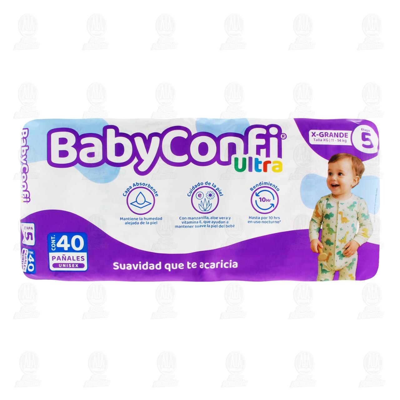 Pa&ntilde;ales para Beb&eacute; Baby Confi Ultra Unisex Talla 5 X Grande, 40 pzas. image number 1