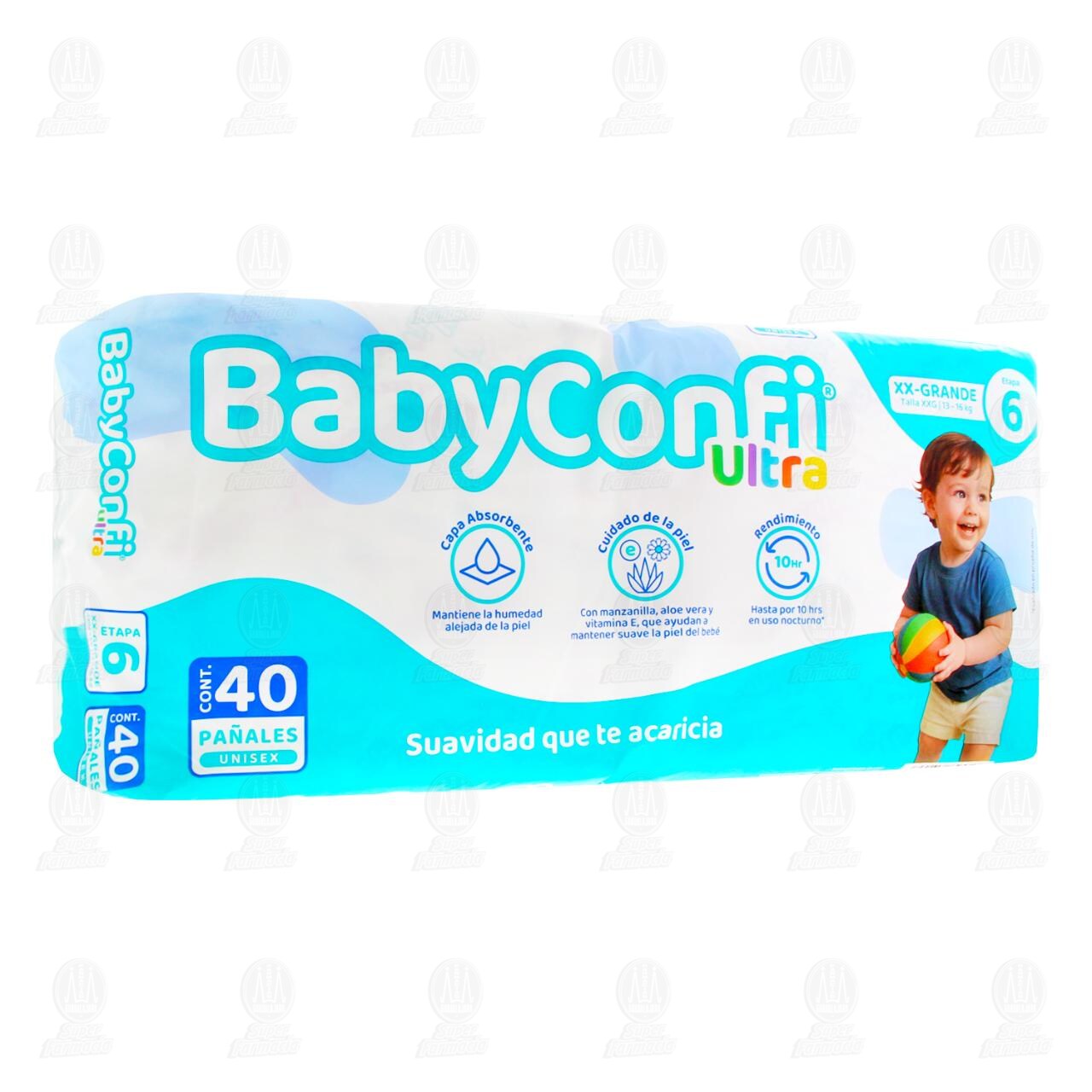 Pa&ntilde;ales para Beb&eacute; Baby Confi Ultra Unisex Talla 6 XX Grande, 40 pzas. image number 0