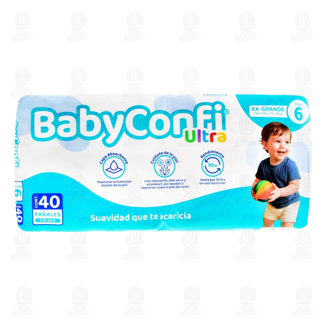 Pa&ntilde;ales para Beb&eacute; Baby Confi Ultra Unisex Talla 6 XX Grande, 40 pzas. image number 1