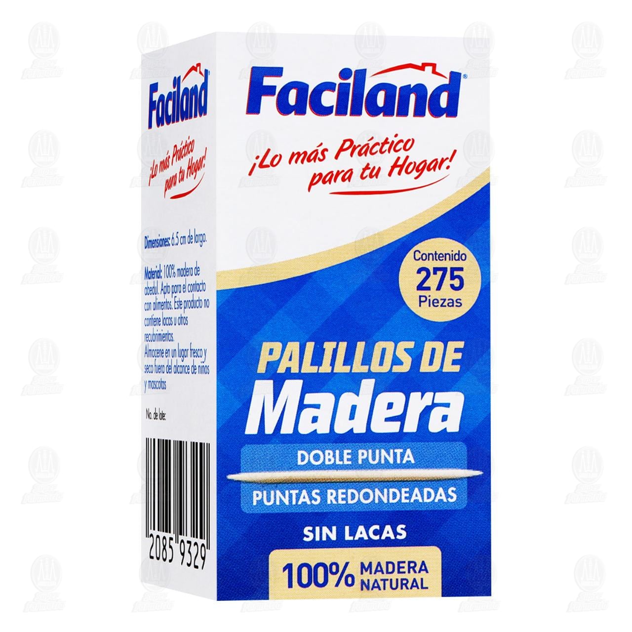 Palillos de Madera Faciland Doble Punta, 275 pzas.