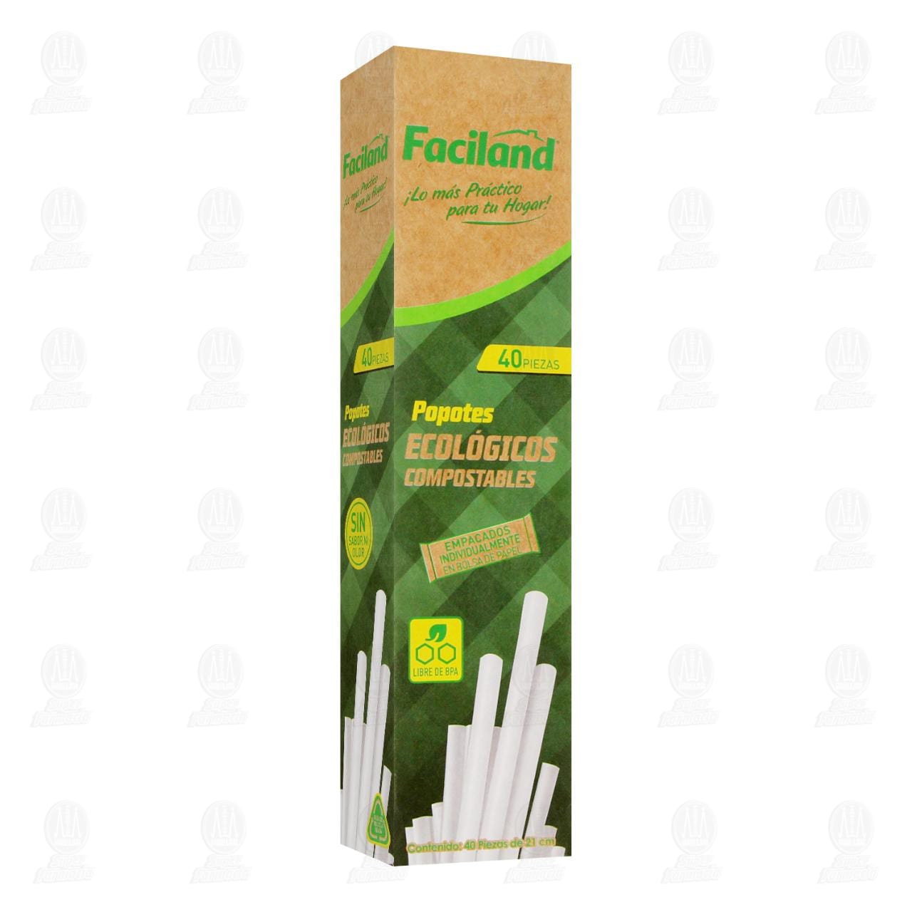 Popotes Faciland Ecol&oacute;gicos, 40 pzas.