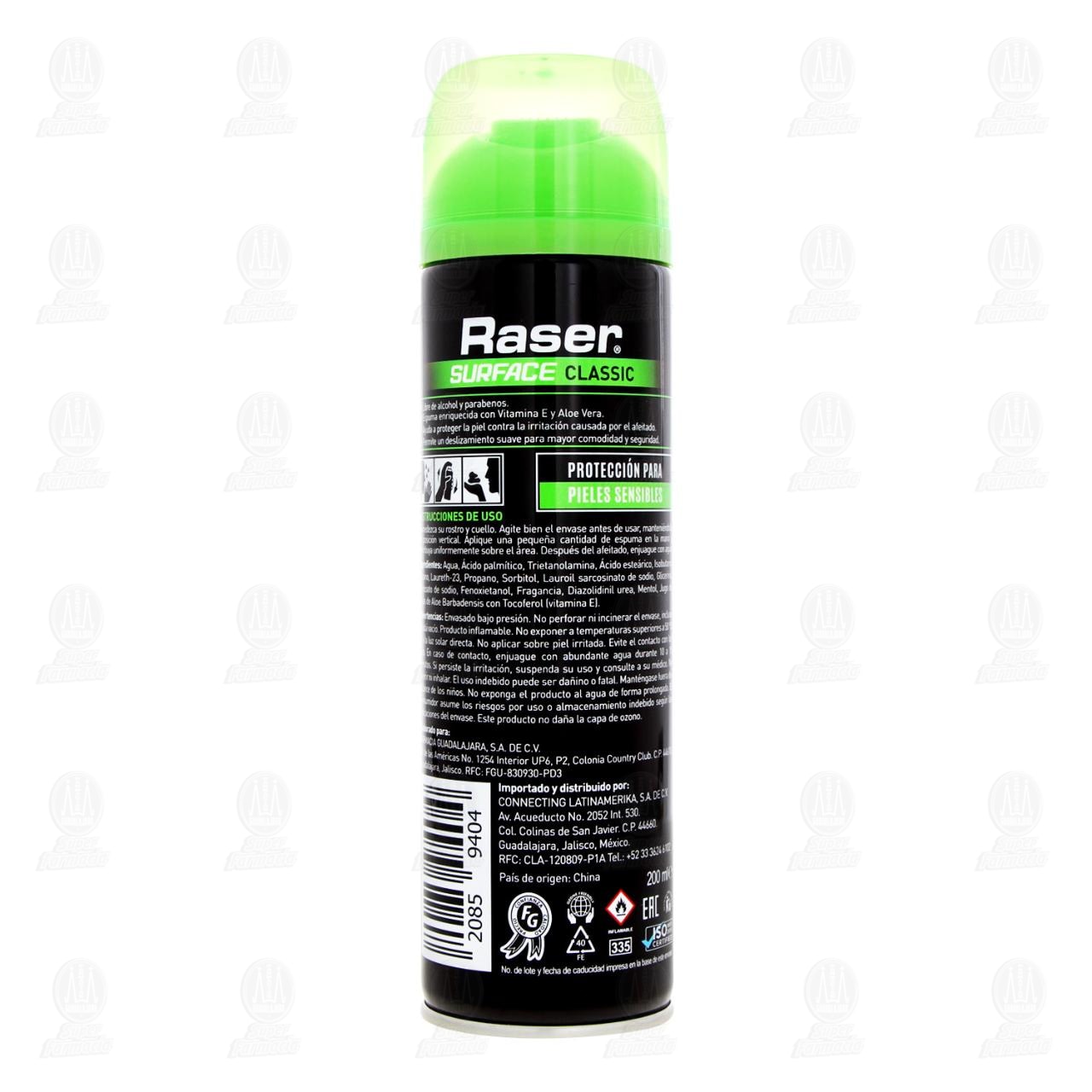 Espuma para Afeitar Raser Surface Classic Piel Sensible, 200 ml. image number 2
