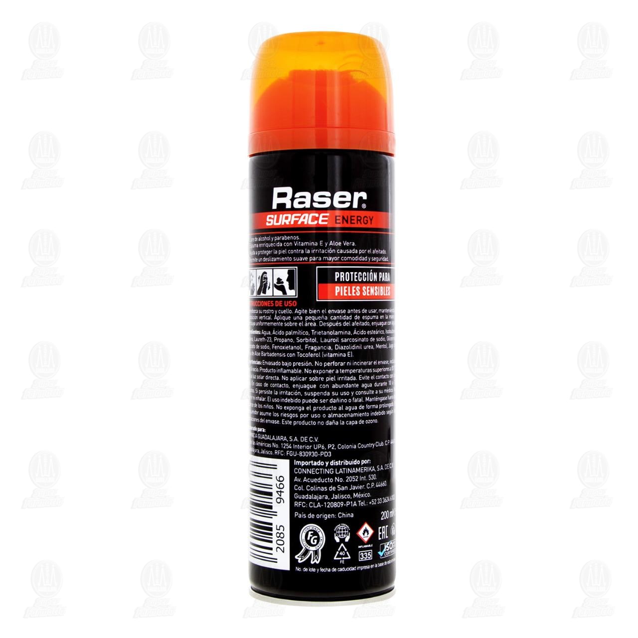 Espuma para Afeitar Raser Surface Energy Piel Sensible, 200 ml. image number 2