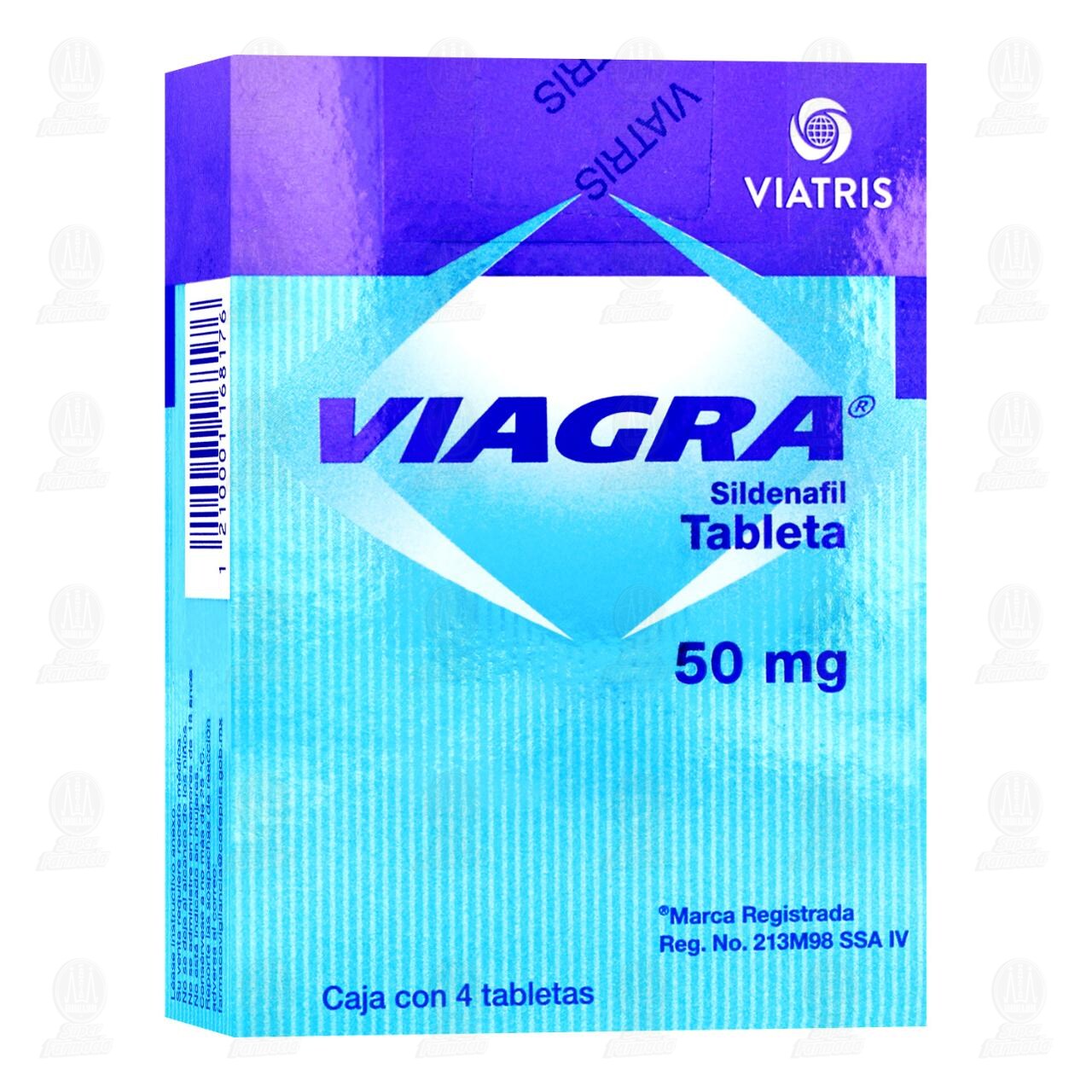 Viagra 50 mg, 4 Tabletas. image number 0
