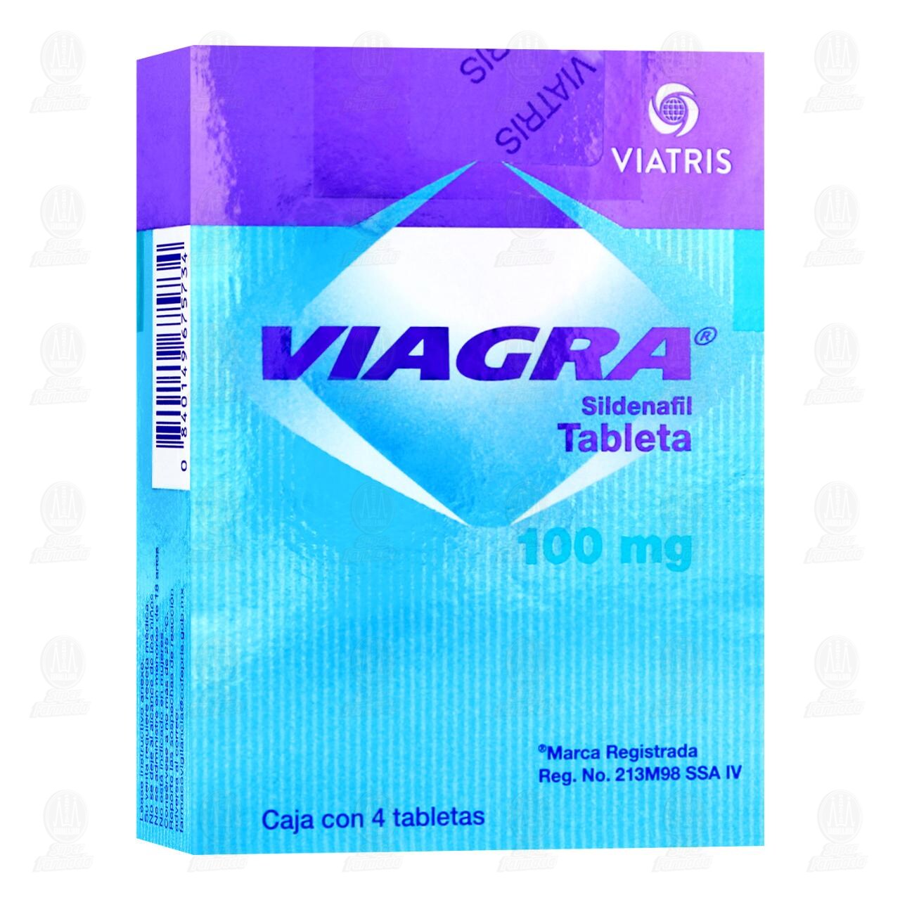 Viagra 100 mg, 4 Tabletas. image number 0