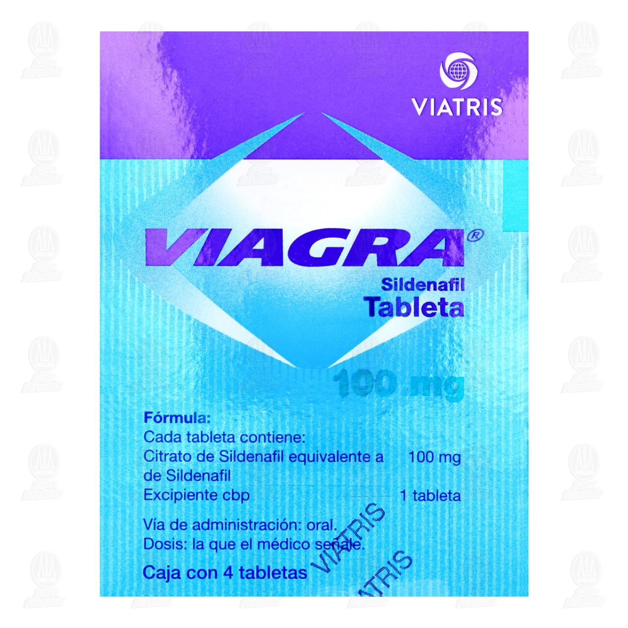 Viagra 100 mg, 4 Tabletas. image number 2