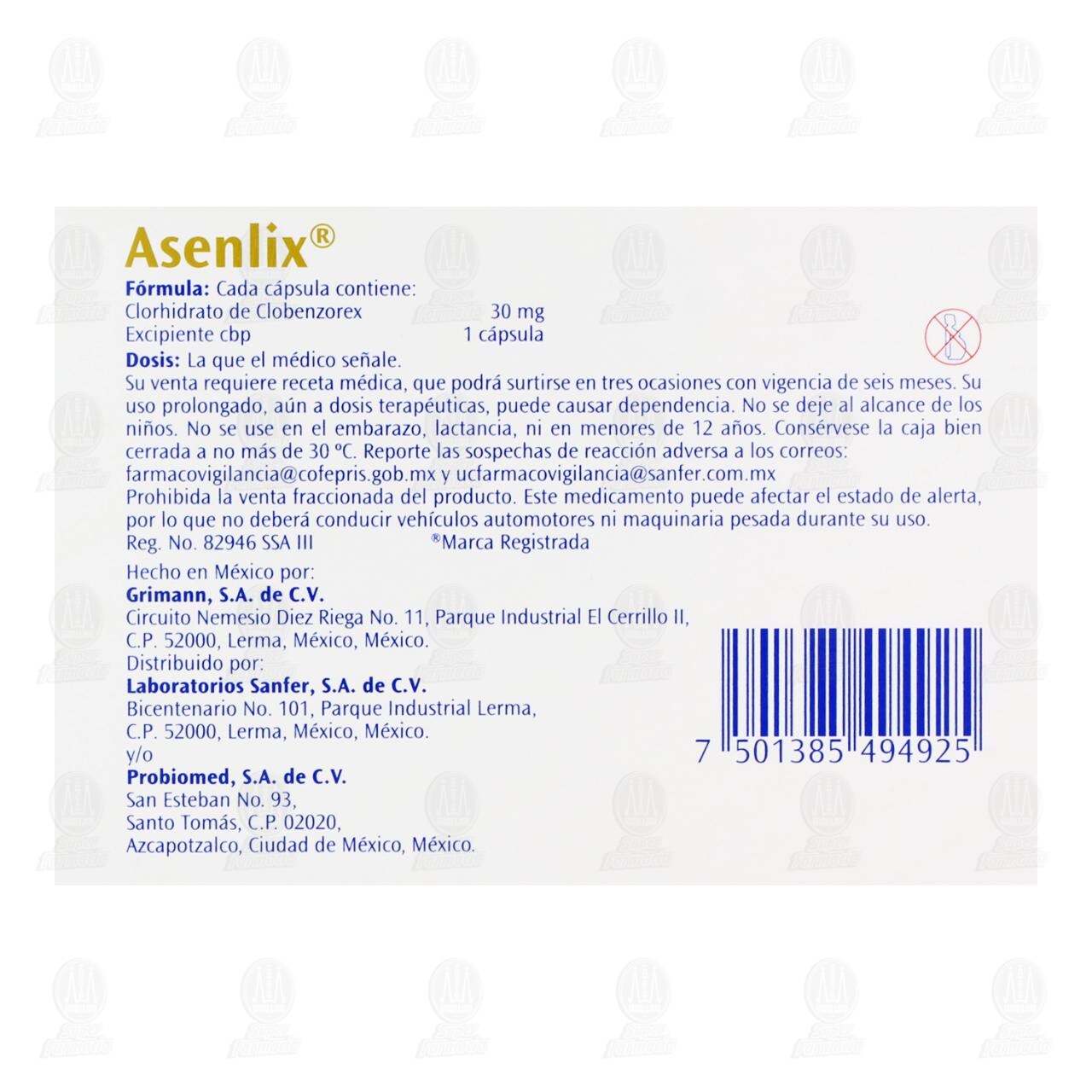 Asenlix 30 mg, 60 C&aacute;psulas. image number 2