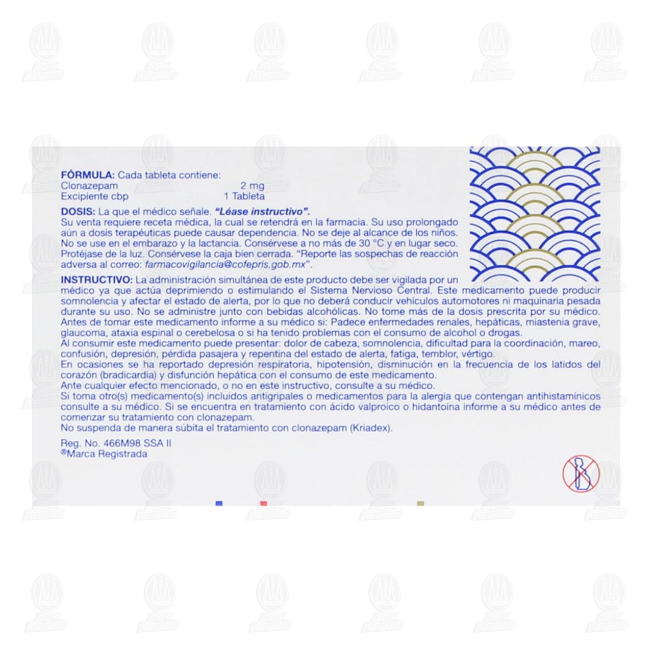 Kriadex 2 mg, 30 Tabletas. image number 2