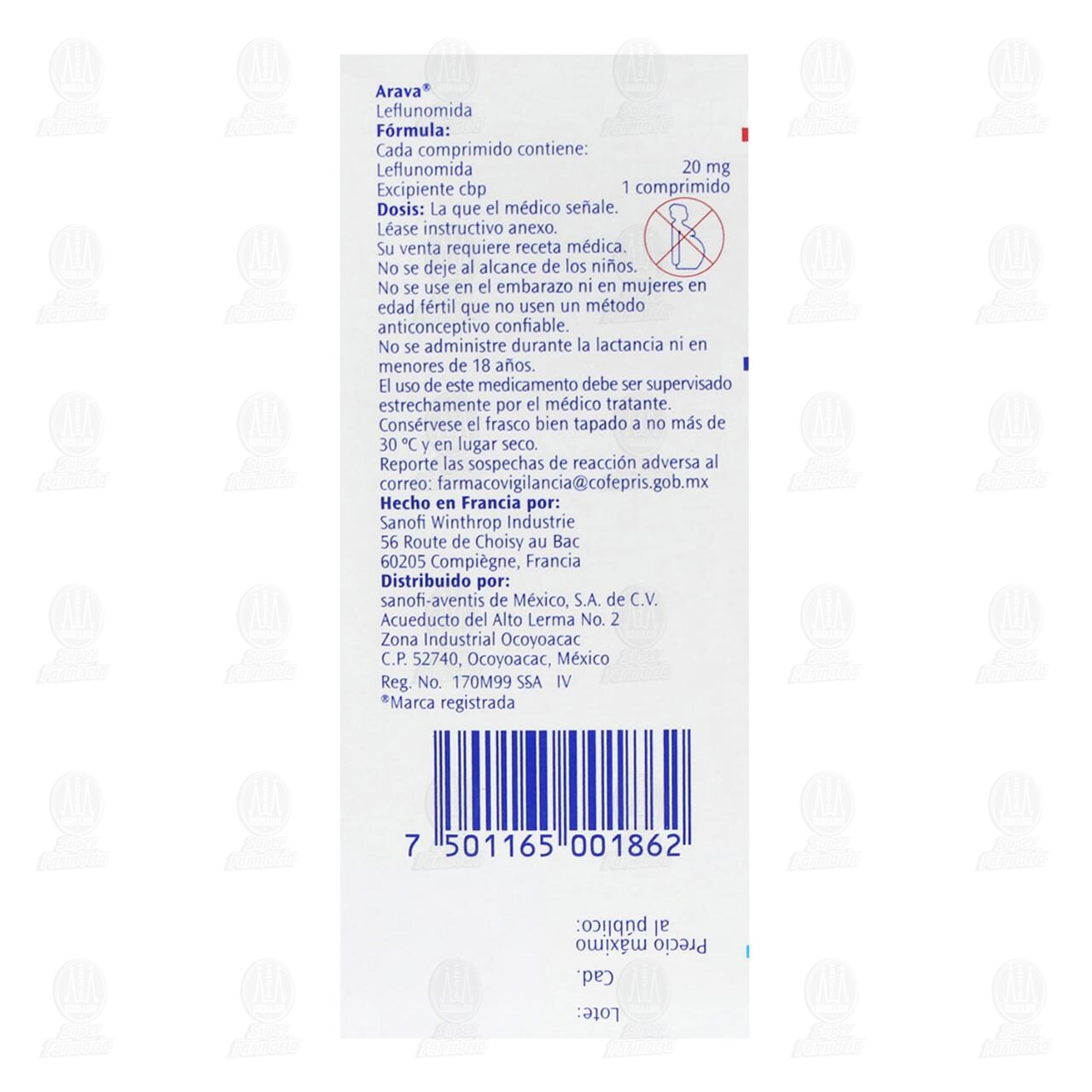 Arava 20 mg, 30 Comprimidos. image number 2