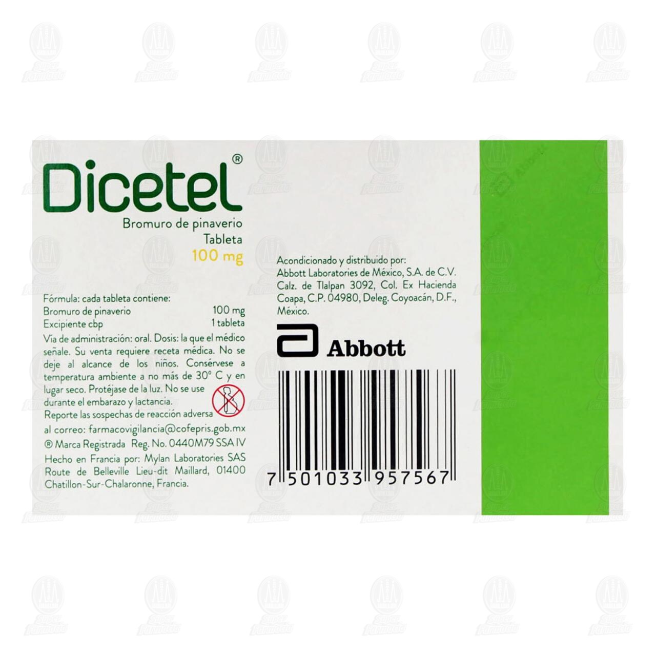 Dicetel 100 mg, 14 Tabletas. image number 2