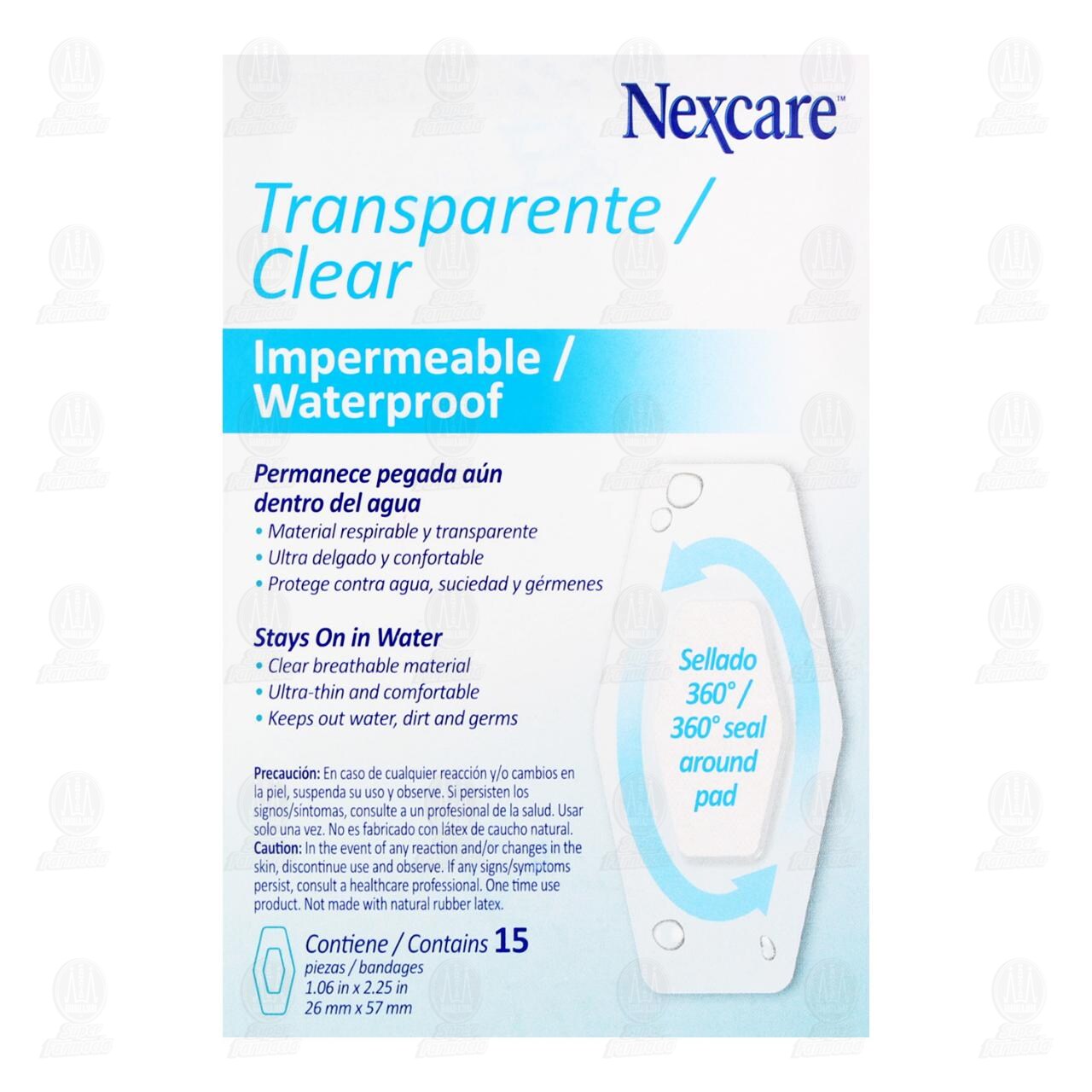 3M Nexcare Venditas Impermeables Transparentes, 15 pzas. image number 2