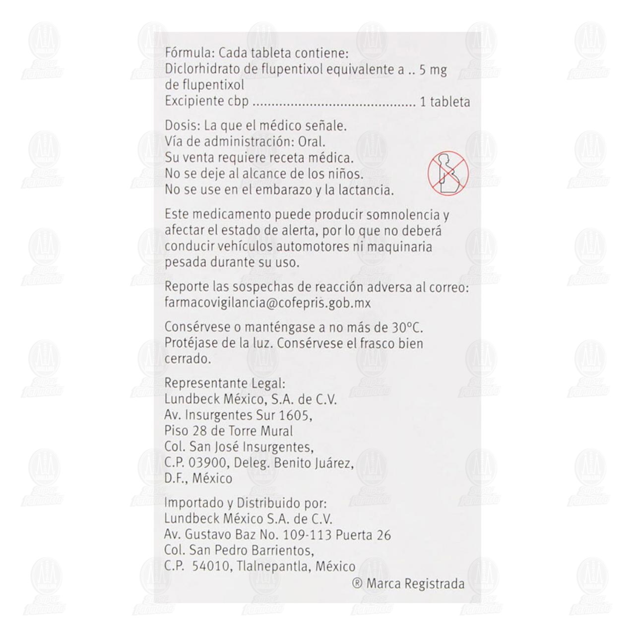 Fluanxol 5 mg, 20 Tabletas. image number 2