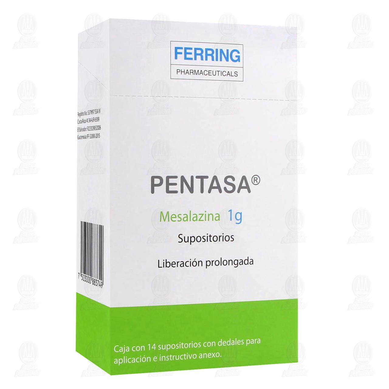 Pentasa 1 gr, 14 Supositorios. image number 0