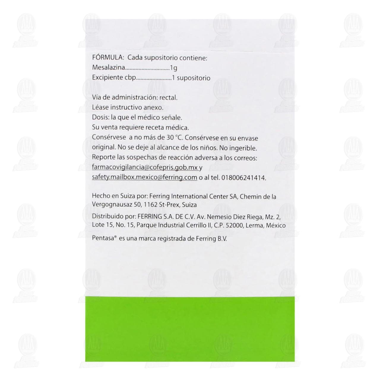 Pentasa 1 gr, 14 Supositorios. image number 2